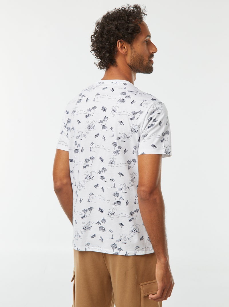 T-shirt de manga curta com estampado Branco - Kiabi