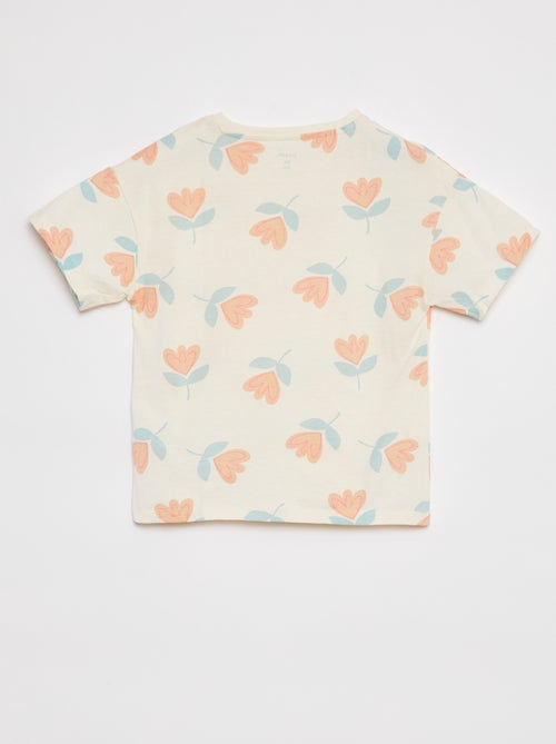 T-shirt de manga curta com estampado - Kiabi