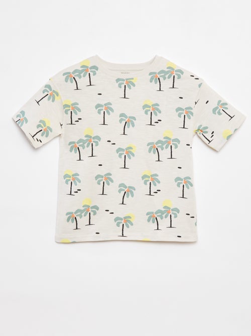T-shirt de manga curta com estampado - Kiabi
