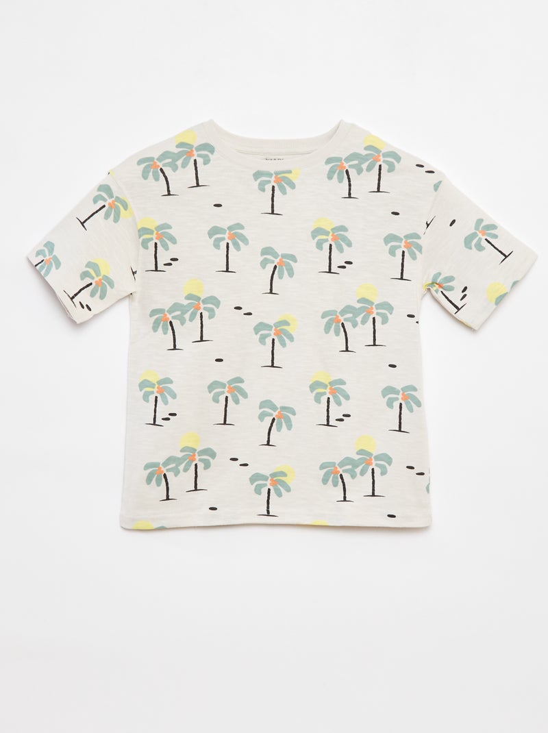 T-shirt de manga curta com estampado Branco - Kiabi