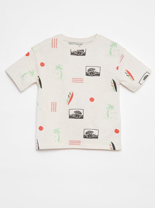 T-shirt de manga curta com estampado - Kiabi