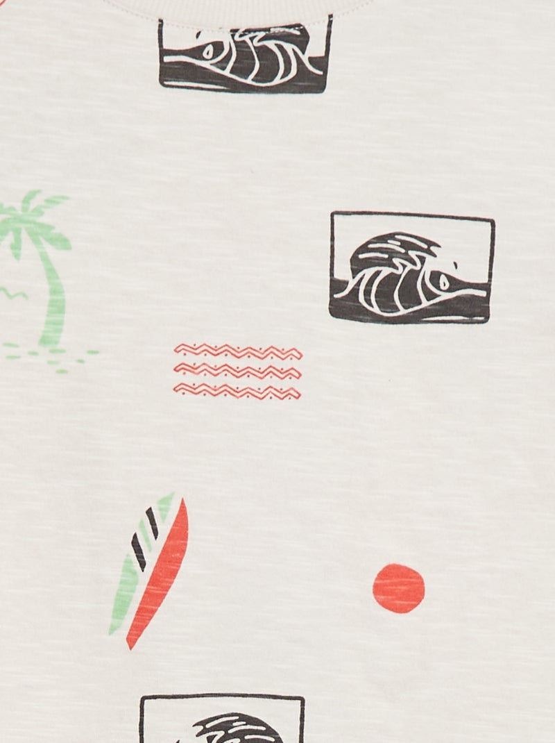 T-shirt de manga curta com estampado Branco - Kiabi