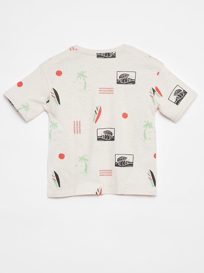 T-shirt de manga curta com estampado Branco - Kiabi