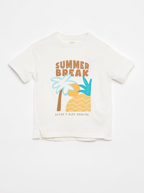 T-shirt de manga curta com estampado - Kiabi