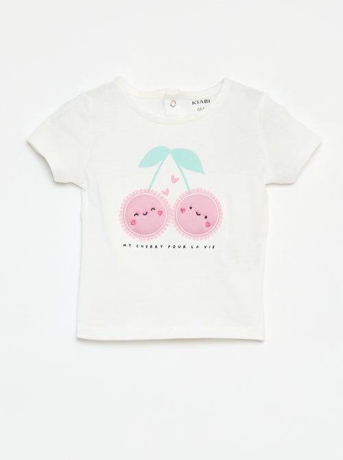 T-shirt de manga curta com estampado - Kiabi