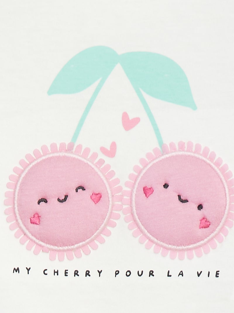 T-shirt de manga curta com estampado Branco - Kiabi