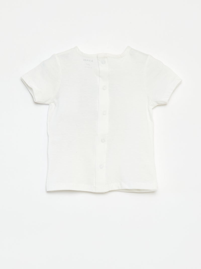 T-shirt de manga curta com estampado Branco - Kiabi