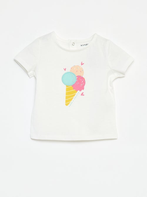 T-shirt de manga curta com estampado - Kiabi