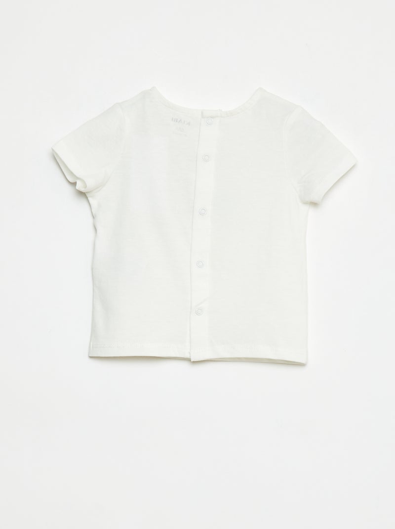 T-shirt de manga curta com estampado Branco - Kiabi