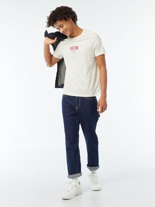 T-shirt de manga curta com estampado - Kiabi