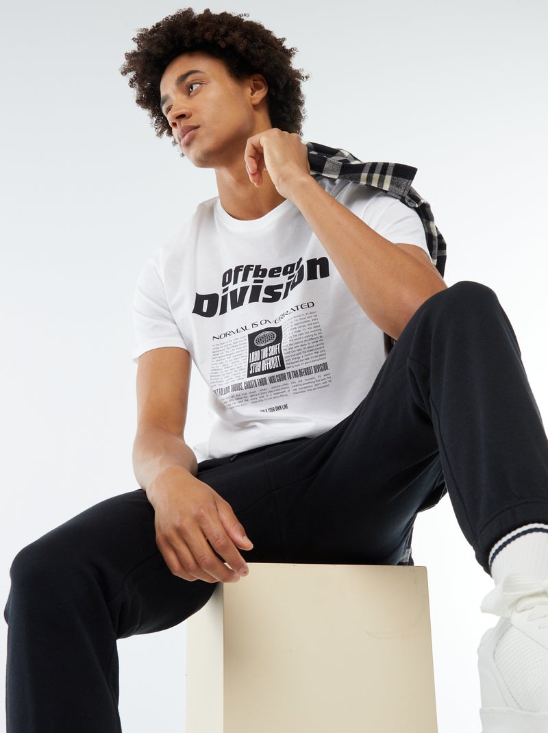 T-shirt de manga curta com estampado Branco - Kiabi