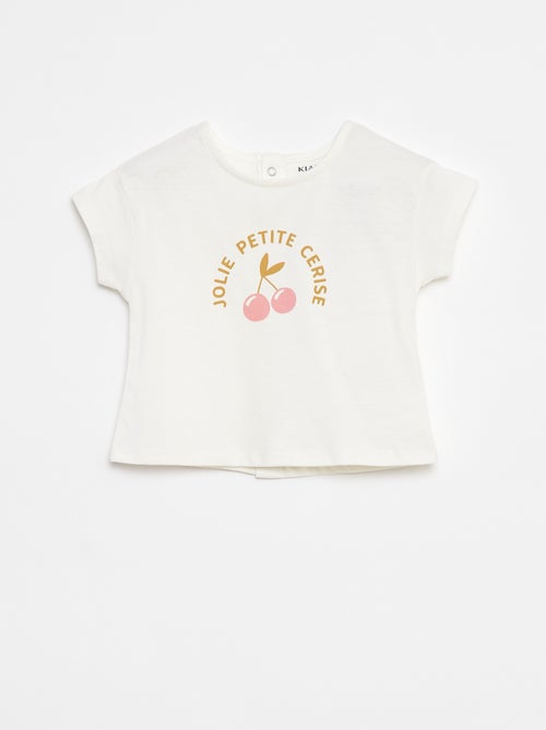 T-shirt de manga curta com estampado - Kiabi