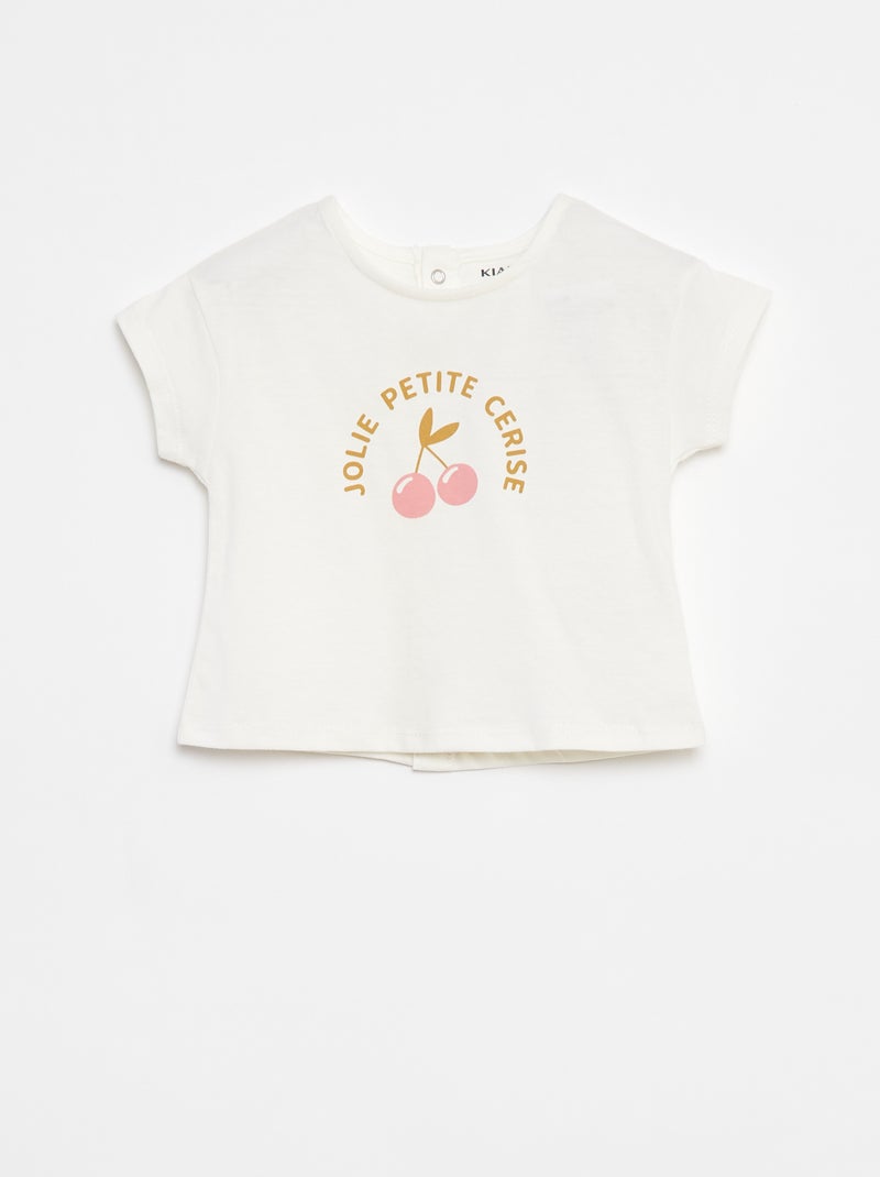 T-shirt de manga curta com estampado Branco - Kiabi