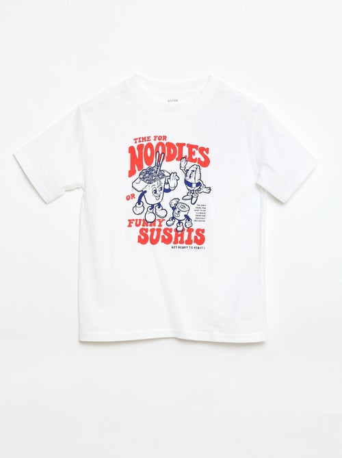 T-shirt de manga curta com estampado - Kiabi