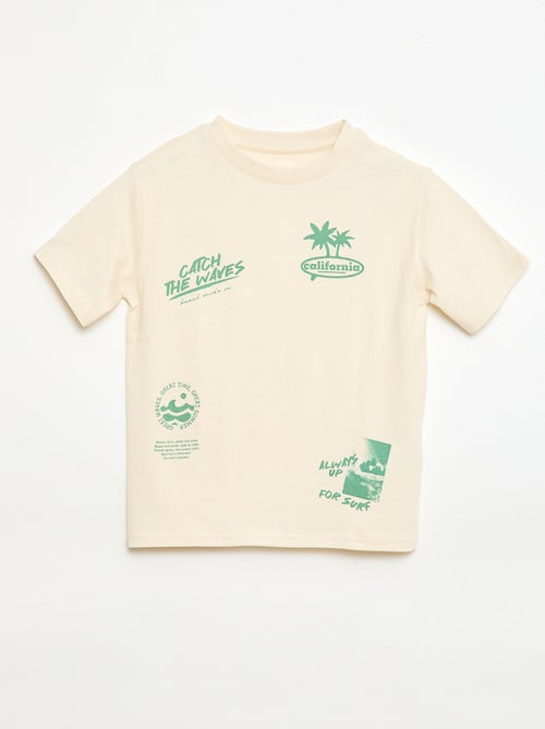 T-shirt de manga curta com estampado - Kiabi