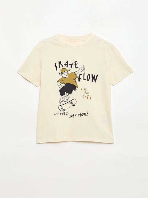 T-shirt de manga curta com estampado - Kiabi