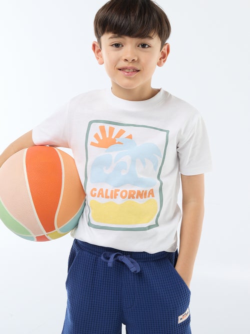 T-shirt de manga curta com estampado - Kiabi