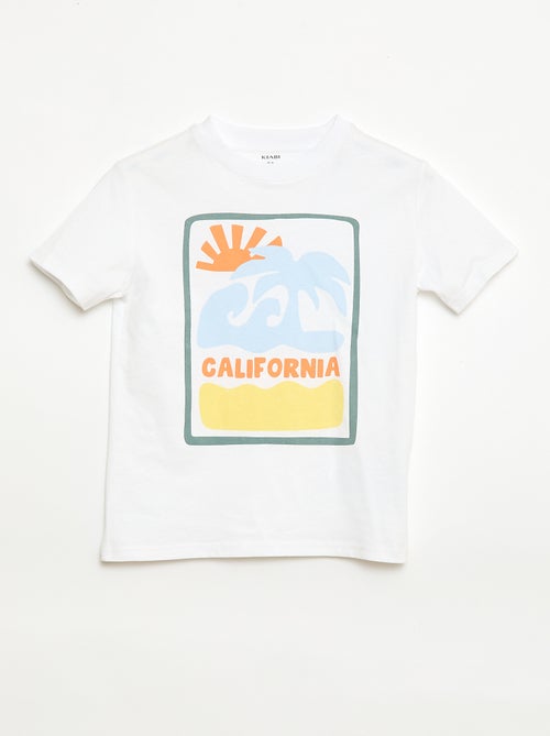 T-shirt de manga curta com estampado - Kiabi