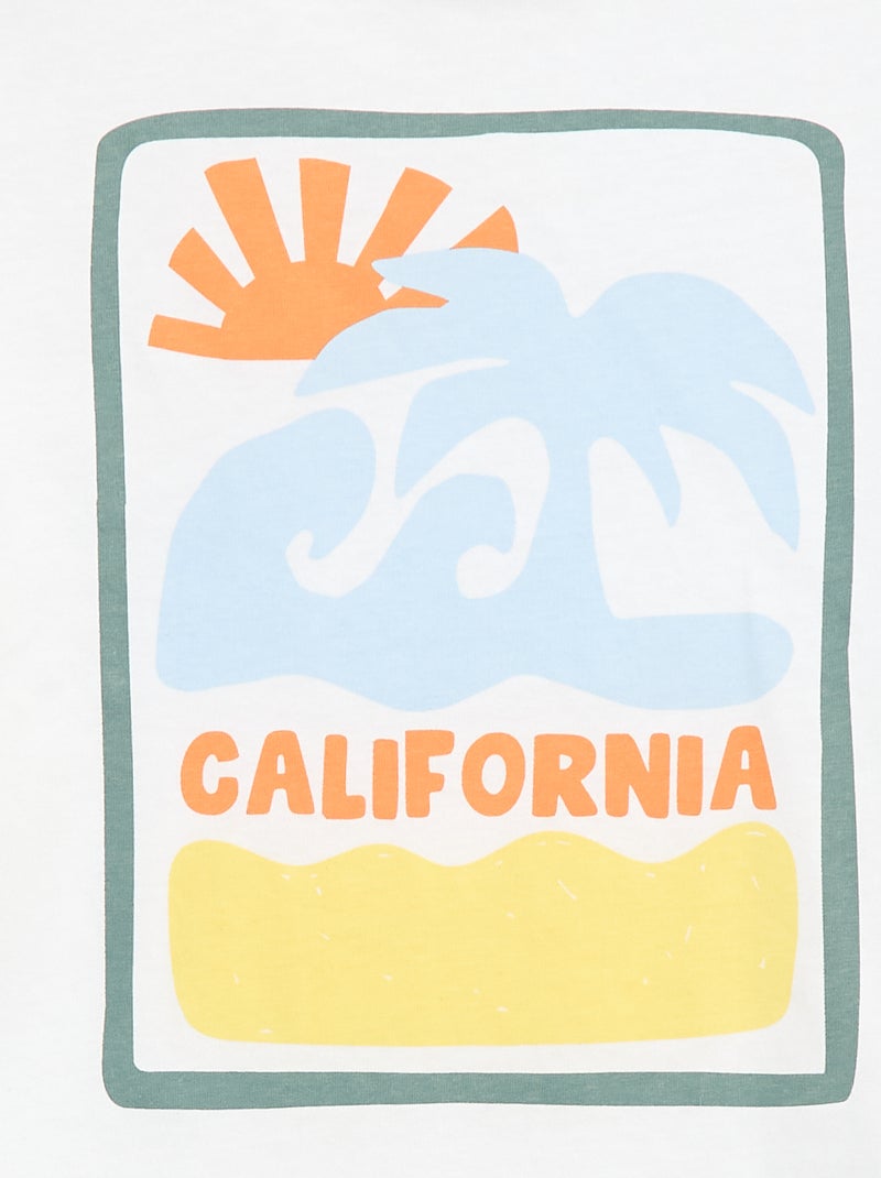 T-shirt de manga curta com estampado Branco - Kiabi