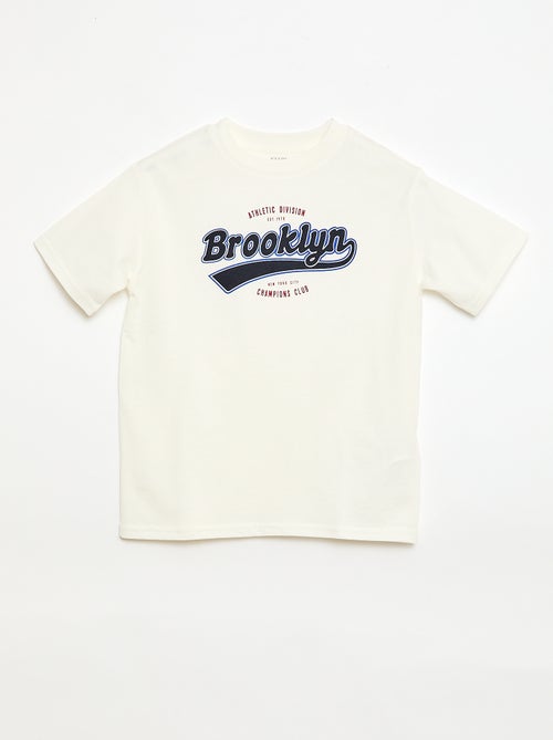 T-shirt de manga curta com estampado - Kiabi