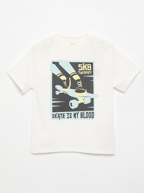T-shirt de manga curta com estampado - Kiabi