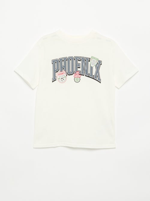 T-shirt de manga curta com estampado - Kiabi