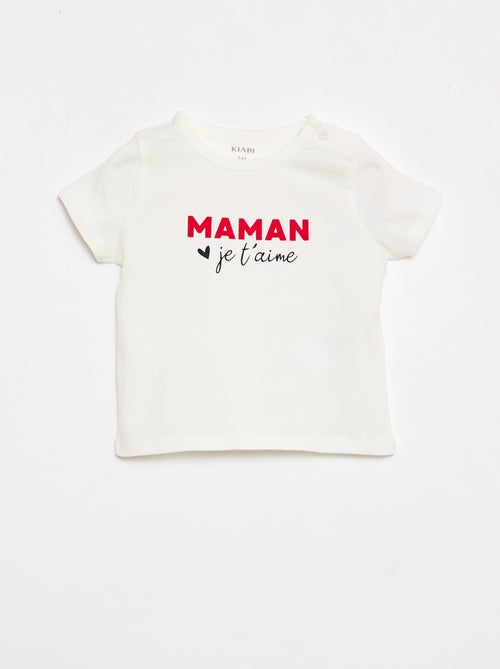 T-shirt de manga curta com estampado - Kiabi