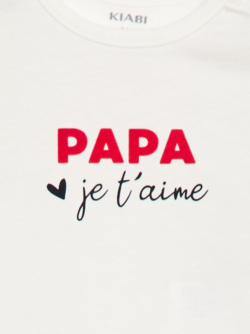 T-shirt de manga curta com estampado Branco - Kiabi