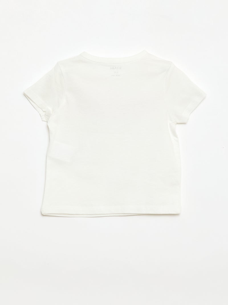 T-shirt de manga curta com estampado Branco - Kiabi