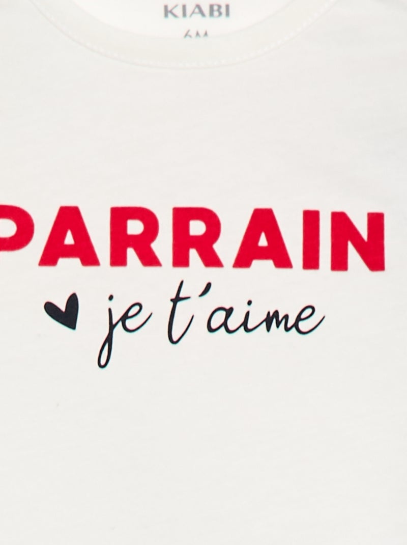 T-shirt de manga curta com estampado Branco - Kiabi
