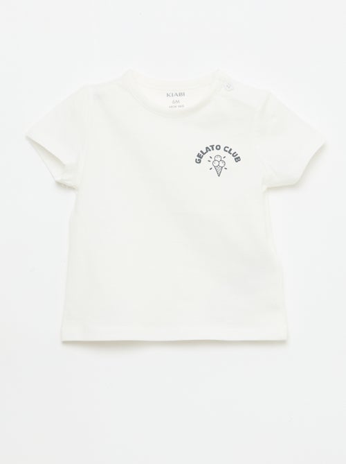 T-shirt de manga curta com estampado - Kiabi