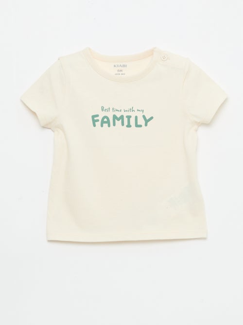 T-shirt de manga curta com estampado - Kiabi