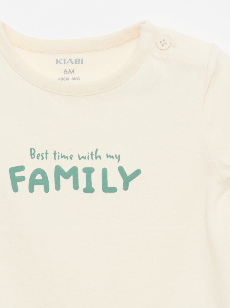 T-shirt de manga curta com estampado Branco - Kiabi