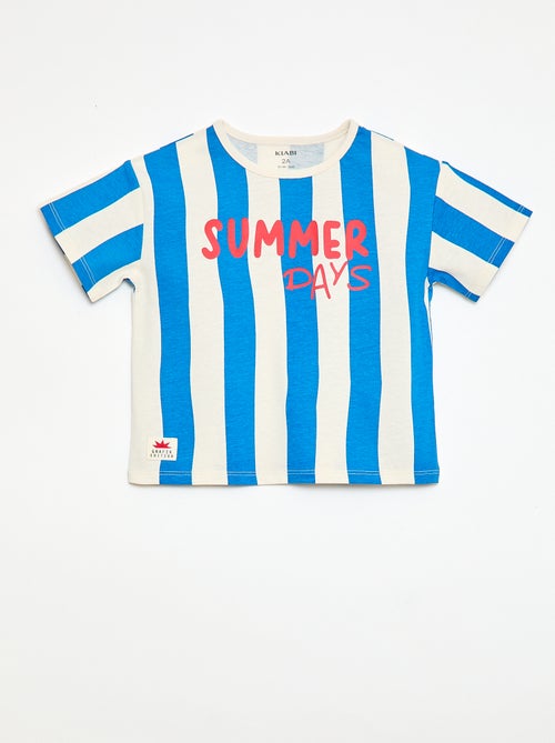T-shirt de manga curta com estampado - Kiabi