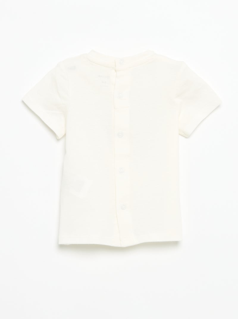T-shirt de manga curta com estampado Branco - Kiabi