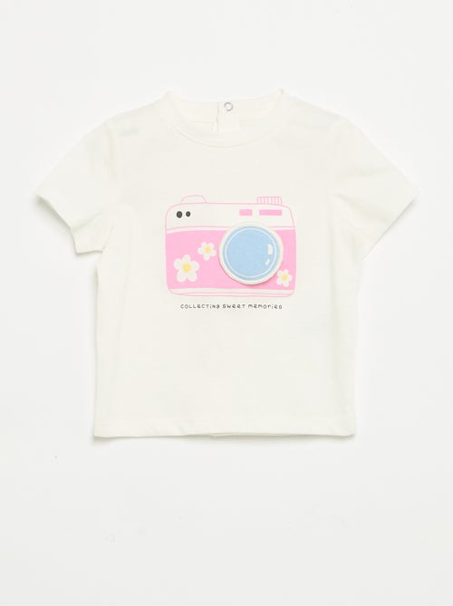 T-shirt de manga curta com estampado - Kiabi