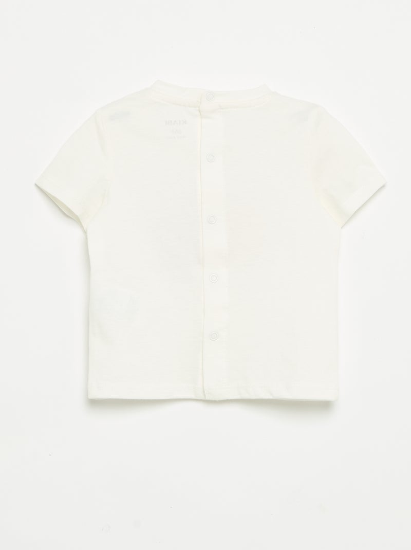 T-shirt de manga curta com estampado Branco - Kiabi