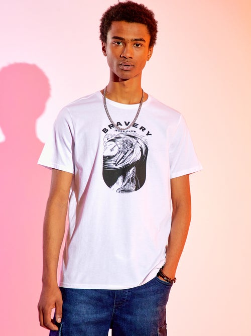 T-shirt de manga curta com estampado - Kiabi