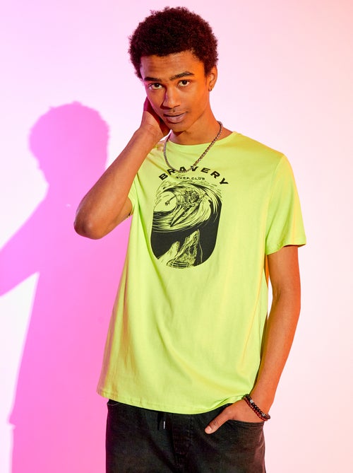 T-shirt de manga curta com estampado - Kiabi
