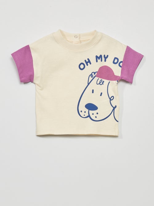T-shirt de manga curta com estampado - Kiabi