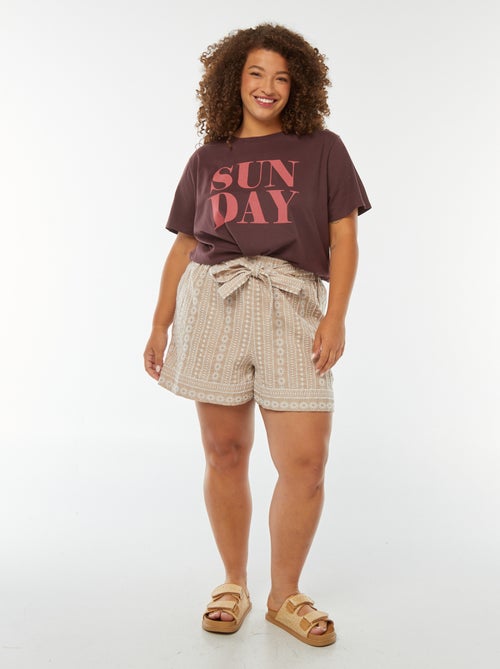 T-shirt de manga curta com estampado - Kiabi