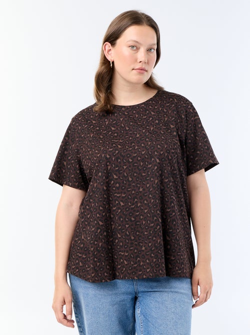 T-shirt de manga curta com estampado - Kiabi