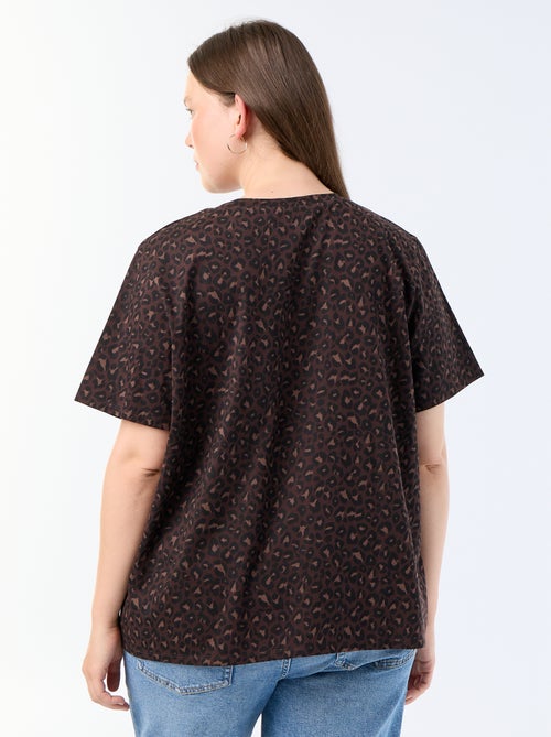 T-shirt de manga curta com estampado - Kiabi