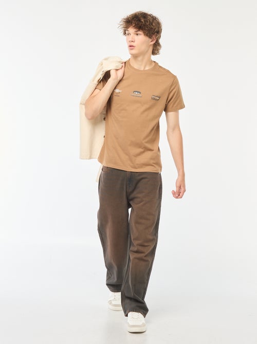 T-shirt de manga curta com estampado - Kiabi