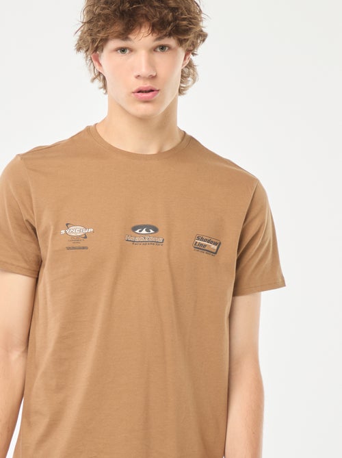 T-shirt de manga curta com estampado - Kiabi