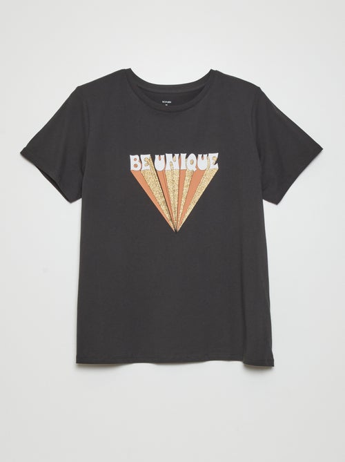 T-shirt de manga curta com estampado - Kiabi