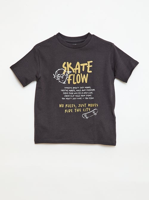 T-shirt de manga curta com estampado - Kiabi