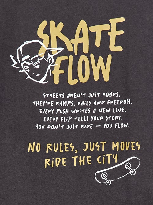 T-shirt de manga curta com estampado - Kiabi