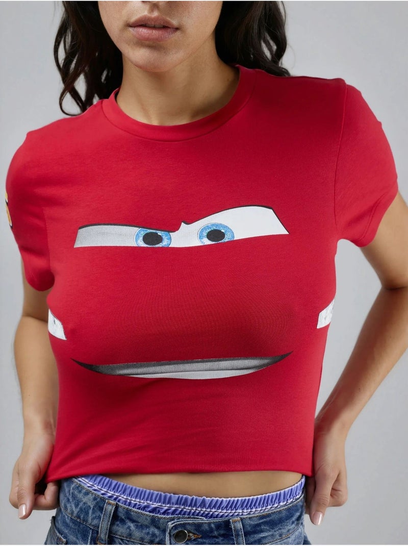 T-shirt de manga curta com estampado de carro hiccup Vermelho - Kiabi