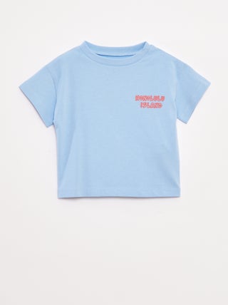 T-shirt de manga curta com estampado de fantasia